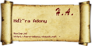 Héra Adony névjegykártya